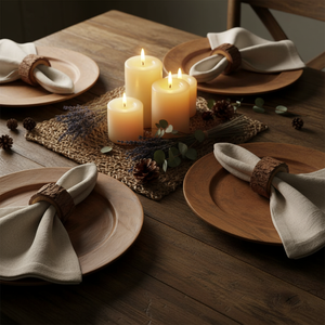 Natural <b>Wooden</b> Napkin Rings Set Handmade <b>Rustic</b> | Napkin Holders for <b>Dining</b> <b>Table</b> Decor Wedding Party Hotel <b>Table</b> Setting - Product Image 2