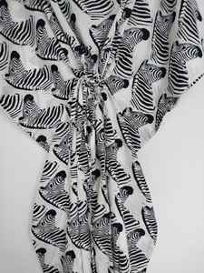 Vestido Kaftán de Algodón Hecho a Mano en India, Estampado de Cebra, Traje de Playa, Corte Holgado, Estilo Boho, Ropa de Verano para Mujer - Product Image 6