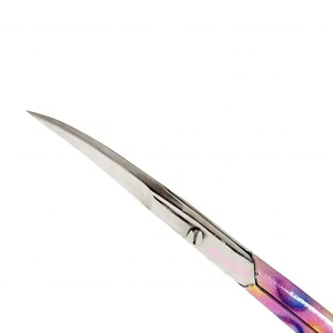 Free Sample Personal Beauty Nail Care Manicure Tool Stainless Steel Sharp Straight <b>Cuticle</b> <b>Scissors</b> With Colorful Handle Tools - Product Image 3