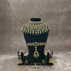 Glamorous Semi Bridal Gold Plated Jewelry <b>Set</b> Austrian Potassium Stones <b>Beads</b> Elegant Wedding and Special Occassion - Product Image 1