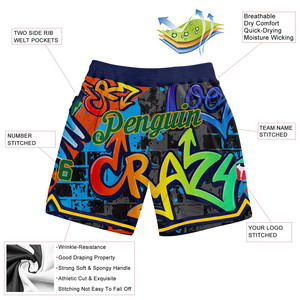 Pantalones Cortos de Baloncesto Sublimados para Hombre, Personalizados, Estilo Urbano, de Malla, Deportivos, de Secado Rápido, Uniformes de Equipo, Pedido al por Mayor, Suministro OEM - Product Image 2