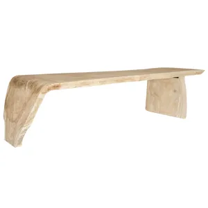 Table à manger rectangulaire en teck massif naturel, moderne, luxueuse, écologique, durable, faite à la main, imperméable, meubles de maison naturels - Product Image 1