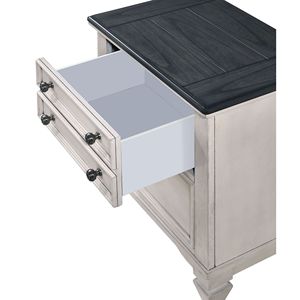 โต๊ะข้างเตียงแบบชิ้นเดียวเคลือบสีทูโทนสวยงามพร้อมลิ้นชักเก็บของสองชั้น เฟอร์นิเจอร์ห้องนอน - Product Image 3