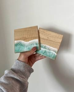 Luxury Epoxy Wood Coaster Collection Decorative Drink Holders For Coffee Mugs Tea Cups Whiskey Glass And <b>Table</b> <b>Protection</b> - Product Image 4
