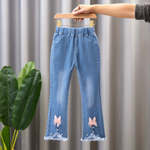 Wholesale Spring Autumn Casual Fashion Girls <b>Flare</b> Denim <b>Jeans</b> Pants & Trousers Children Pants Kids <b>Jeans</b> - Product Image 4