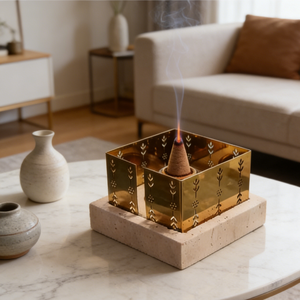 Quemador de Incienso de Mármol Natural Puro, Soporte Multiusos de Travertino para Conos, Varillas y Salvia, Decoración del Hogar - Product Image 3