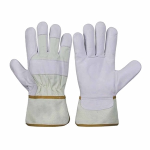Guantes de Trabajo de Cuero de Cabra Resistentes al Calor de Alta Calidad, Guantes de Jardinería Suaves y Cómodos, Diseño de Logotipo Personalizado - Product Image 3