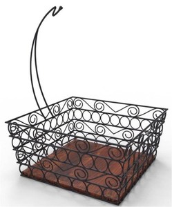 Support à fruits hyperbolique à 2 niveaux en fil métallique noir avec lattes verticales en fil, vente en gros directe usine OEM ODM, fil de fer robuste - Product Image 2