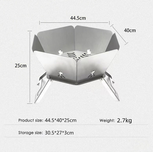 <strong>Portable</strong> <strong>Fire</strong> <strong>Pit</strong> Camping Brazier Folding Bonfire Stove Outdoor <strong>Fire</strong> Wood Stove Steel <strong>Fire</strong> <strong>Pit</strong> Burner Heater for BBQ - Product Image 2