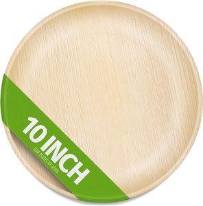 Handmade Areca Palm Leaf Round Plates <b>Disposable</b> Eco Conscious Dining Solutions Sturdy Natural Fiber <b>Tableware</b> For Big Festivals - Product Image 1