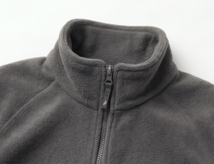 Veste polaire grise pour homme, entièrement zippée, col montant, décontractée, respirante, en polyester tricoté, pour l'automne, coupe classique - Product Image 3