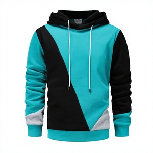 Men's Color Blocking Hooded Sweatshirt Regular Fit Casual Autumn Knitted Polyester Long Sleeve Blue <b>Black</b> Gray 2027 - Product Image 1