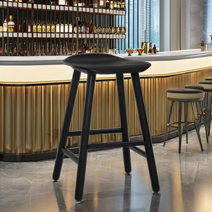 High Quality Black Rubberwood Counter Chair Durable Commercial Grade Seating <b>Stool</b> for Residential Projects, Kitchen & Bar Use - Product Image 1