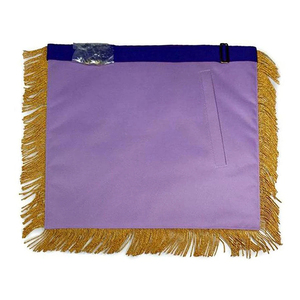 Tablier maçonnique brodé sur mesure avec motif symbolique, détails dorés à carreaux, tissu blanc, patch à coudre, style classique - Product Image 2