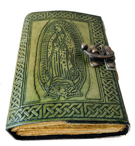 Handmade A5 Mini Leather <b>Journal</b> with Sewing Binding Deckle Edge Paper Vintage Green Diary for Men & Women-Gift - Product Image 1