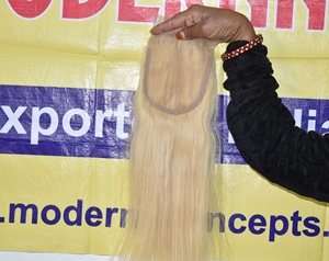 Vente en gros de cheveux non traités trame de génie naturel blond 6*6 fermeture droite aucune perte de cheveux humains vierges vietnamiens au temple - Product Image 3