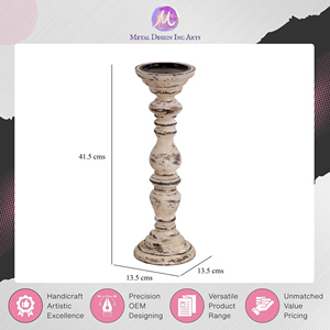 ที่ตั้งเทียนแบบเสาศิลปะทำจากไม้มะม่วงโบราณที่วางเทียนสำหรับตกแต่งบ้าน - Product Image 2