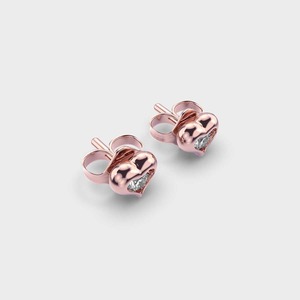 IGI Certified Lab Grown Diamond Heart Shape Stud <b>Earrings</b> 14K Yellow / White / Rose Gold Minimalist Heart Diamond <b>Earrings</b> - Product Image 3