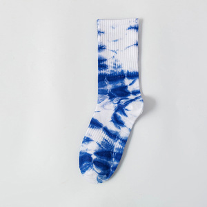 Tie Dye Crew <b>Socks</b> Men Breathable Knitted Summer Daily Wear Regular Style Multi Color Pattern - Product Image 5