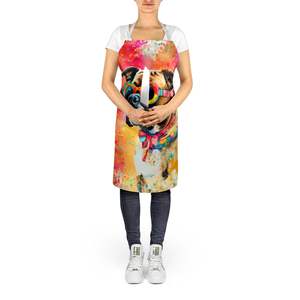 Gran Multicolor Unisex Boxer Hippie Dawg Delantal para cocinar Hornear Artesanías de jardinería-para hombres y mujeres adultos - Product Image 5