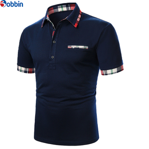 Polo de Manga Corta para Hombre de Alta Calidad, Transpirable, Tejido, Liso, Casual, Antiencogimiento, con Patrón Sólido - Product Image 4