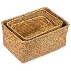 Handwoven Eco-Friendly Biodegradable Seagrass Balti <b>Basket</b> Set 3 Loop Handles for Storage Plant Pot Cover Home Decoration - Product Image 3