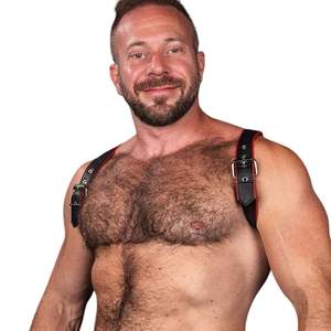 Harnais d'épaule en fausse fourrure pour homme, bleu, design minimaliste, sexy, en dentelle, pour club - Product Image 6