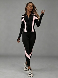 Ensemble de vêtements de sport sans couture Atlaset pour femmes, vêtements de sport haut de gamme, soutien-gorge de sport, leggings taille haute, veste, tissu extensible en spandex tricoté - Product Image 1