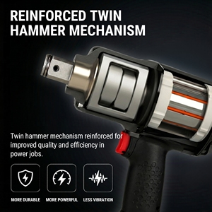 Llave de Impacto Neumática de 1 Pulgada con Doble Martillo, 3390 Nm de Alto Torque, Aleación de Magnesio, Herramienta Industrial Neumática, Fabricada en Taiwán (OEM) - Product Image 4