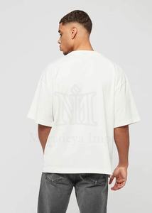 T-shirt fabriqué par des fabricants OEM, personnalisable, en coton de haute qualité, col rond, manches courtes, logo oversize imprimé - Product Image 4