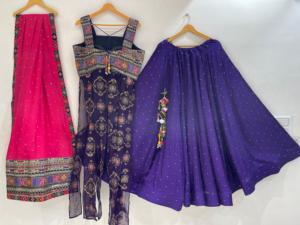 Celebrity Russian Silk Long <b>Jacket</b> Style Chaniya Choli With Embroidered Dupatta Navratri <b>Wedding</b> Wear <b>Women</b> Set - Product Image 5