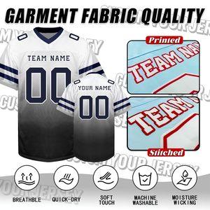 Men's Custom Sublimated Football Jersey V-<b>Neck</b> Short Sleeve Breathable Mesh Sport Apparel Team Name Print All Seasons - Product Image 5