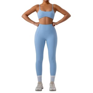 Custom <b>Women</b>’s 3 Piece Seamless Compression Gym Set Solid Breathable Workout <b>Leggings</b> and Yoga Outfit Activewear Yoga Bottoms - Product Image 3