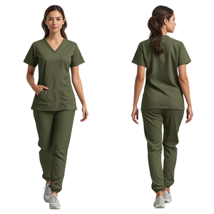 Conjunto de Uniforme Médico para Mujer, Estilo Jogger Cruzado y Elástico - Product Image 1