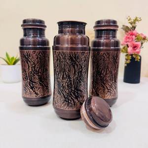 Luxury Vintage <b>Copper</b> Double Shade Black Water Bottle Eco-Friendly Picnic <b>Kitchen</b> <b>Accessory</b> for Adults Drinkware Storage - Product Image 1