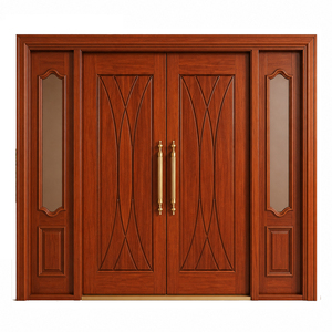 Porte d'entrée Golden Aero Premium à âme pleine avec design classique et panneaux latéraux décoratifs - Product Image 2