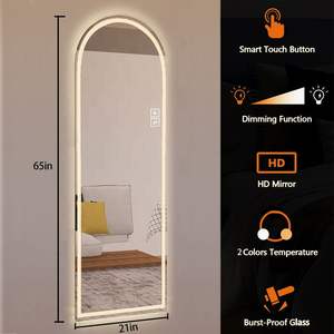 65 \ "X 21 \" LED a specchio a figura intera con Design ad arco a specchio regolabile ad alta definizione illuminata da Studio Makeup montato a parete più" - Product Image 4