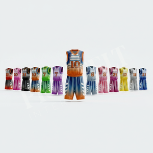 OEM ODM Professional Customized Fabric Basketball Uniform Team Comfortable V Neck Jersey Plus Size Sportswear Uniform - Product Image 1