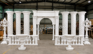 Fairytale-decoración de boda de fibra blanca, escenario de gran india, escenario Victoriano de fibra, estilo victoriano, temática romana, escenario de boda - Product Image 2