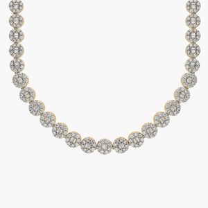 Diamond Disk Cluster Eternity <b>Necklace</b> In White Gold - Product Image 5