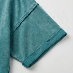 T-shirts Boxy Femme Personnalisables de Haute Qualité Effet Délavé à Épaules Tombantes avec Impression de Logo – Vente en Gros - Product Image 6