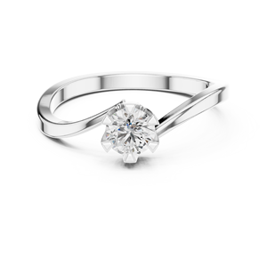 Daniel Gallego Bague en or 14 carats avec diamant simulé de taille ovale pour femme Bague de fiançailles Halo Design en serti plaqué platine - Product Image 4
