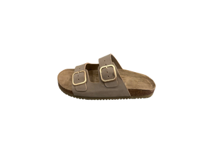 Sandalias Planas Transpirables con Doble Hebilla y Correa de Cuero Sintético Negro, con Suela de Goma/EVA, Punta Abierta, para Usar en Verano - Product Image 3
