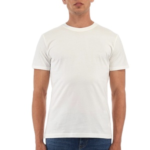 Men's White Short Sleeve O-Neck T-Shirt <b>100</b>% Cotton Regular Fit Casual Solid Color Blank Design Jersey Knitted Tee - Product Image 1