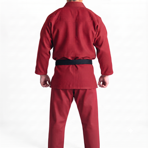 ASKAR Men's <b>Red</b> Judo Gi Uniform Durable Martial Arts Wear Cotton Material Black <b>Belt</b> Included - Product Image 2
