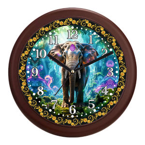 <b>Elephant</b> Design Personalized Printing Wall Clock for Traditional Home <b>Decor</b> - Product Image 4