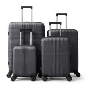 Valigia Trolley 4-in-1 alla Moda in PP con Lucchetto Personalizzato Non-TSA, Leggera, Misure 16in 20in 24in 28in, Grigio Scuro, in Gomma ABS PC - Product Image 1