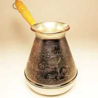 Cafetière turque vintage en cuivre Cezve, faite à la main, style ottoman, petite bouilloire à café, cafetière arabe traditionnelle