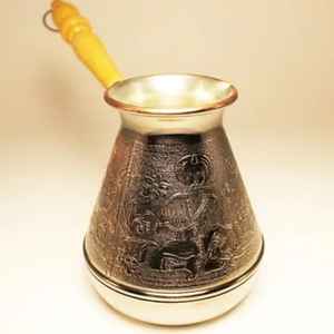 Cafetera Turca Vintage de Cobre, Cezve Hecha a Mano, Estilo Otomano, Tetera Pequeña para Café, Cafetera Árabe Tradicional - Product Image 4