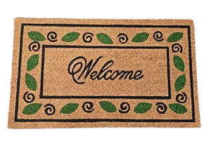 Alfombra Decorativa de Fibra de Coco Natural con Base de PVC Antideslizante para Entrada - Product Image 1